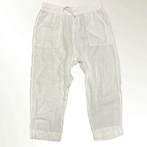 Sigrid Olsen White Linen Pants Size XL